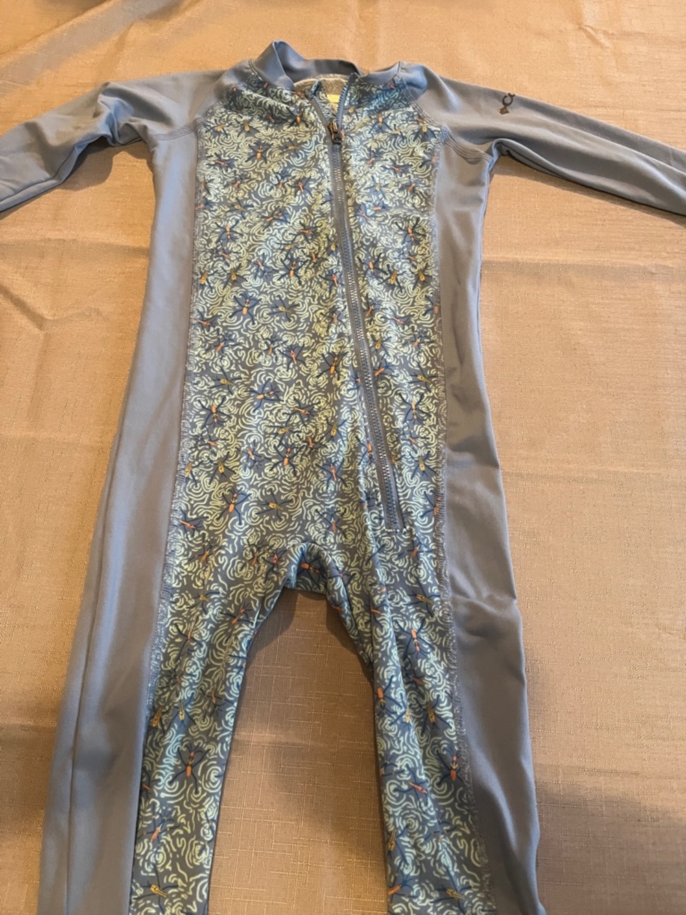 Columbia Light Blue & Patterned Long-Sleeve Kids One-Piece